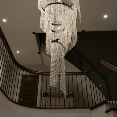 Chine Duplex staircase chandelier crystal lamp hanging villa living room raindrop à vendre