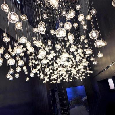 China Crystal bubbles ball modern LED chandeliers hanging lights Decor for home kitchen living room staircase indoor lighting zu verkaufen