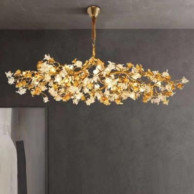 China Modern Crystal Gold Chandelier Lighting for Dining Room Foyer Tree Branch Brass zu verkaufen