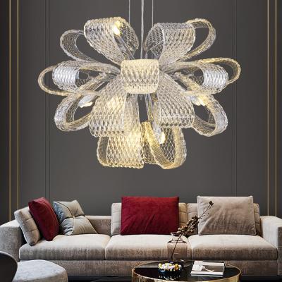 Chine Custom design living dining room hotel wedding high glass modern ceiling lights pendant led crystal luxury chandeliers à vendre