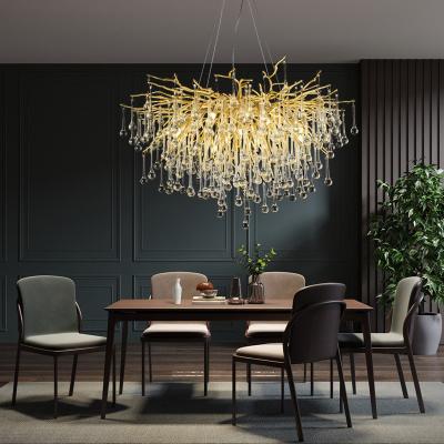 China Gold modern branch glass Led Chandelier Restaurant Living Room Hotel Round Custom luxury crystal chandelier for sale