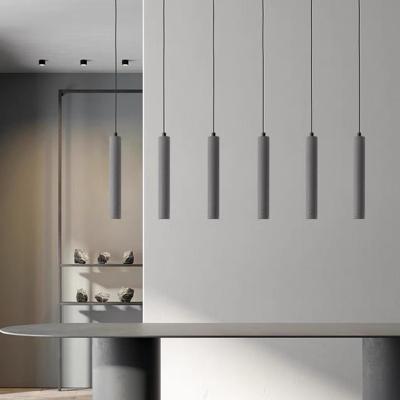 Chine Kitchen island single hanging concrete led tube lamp home decor pendant light cement made bars modern chandelier à vendre