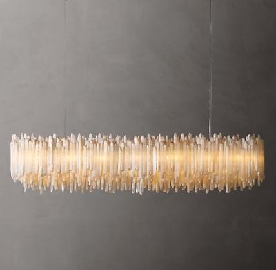 중국 Selenite Crystal Linear Rectangular Dining Room Chandelier wholesale 72