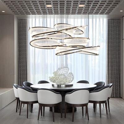 Κίνα HEKEYLT Modern Luxury Crystal Chandelier Ring Pendant Light LED Glass Custom 1 Piece Silver Modem 90 Nordic Customizable Size προς πώληση