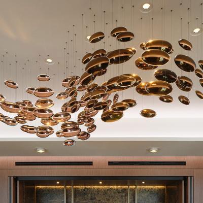 China designer Chandeliers Large Hanging Hotels Villas Salons Egg-Shaped Glass led Luxury Art Chandelier à venda