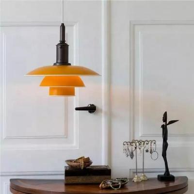 China Scandinavian Lighting Multilayer Aluminum Pendant Light Orange Yellow White Green Hanging Lamp Modern Nordic Simple for sale