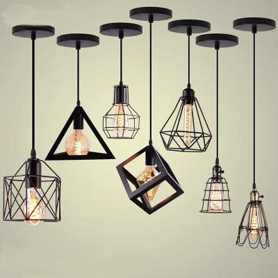 China E27 Base Nordic Pendant Lights Iron Loft Cage Indoor Chandeliers Lamp Modern Industrial Metal Hanging zu verkaufen