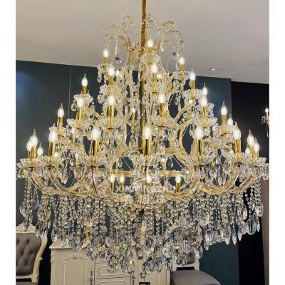 China factory direct wholesale European gold maria theresa for bar wedding hanging decorative k9 candle crystal chandelier light for sale