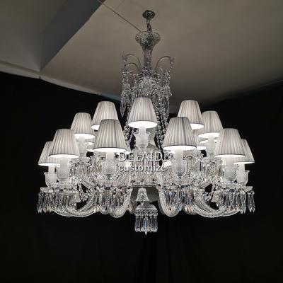 China Large chandelier villa restaurant hotel luxury banquet chandeliers crystal lamps decorative light project customization for sale