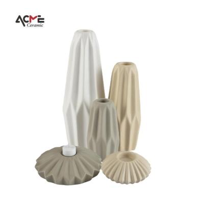 China Wholesale Nordic Style Geometry Candle Stick Home Wedding Decoration Unique Ceramic Holder for sale