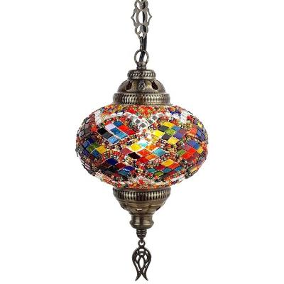 Cina JLM-339 Hardwired Turkish Moroccan Handmade Ceiling Hanging Light Lamp in vendita