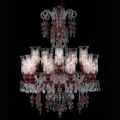 China European-style engineering luxury atmosphere hotel villa ballroom lobby high-end classic project crystal baccarat chandelier for sale