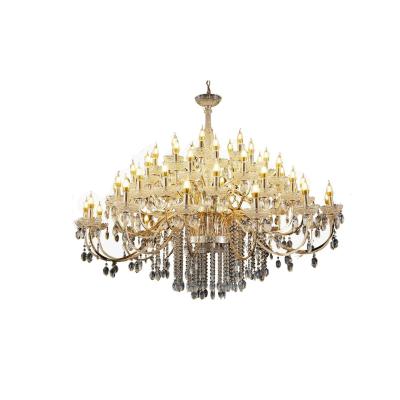 China Modern candle hanging lamp, luxurious acrylic ceiling chandelier, living room wedding props, bedroom golden crystal zu verkaufen