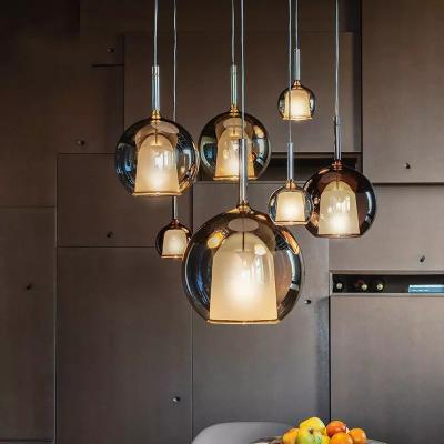 China Nordic Indoor Home Decor Ball Pendant Lamp Kitchen Islands Hanging Glass LED Iron Aluminum 90 Modern Chandelier 80 30000 for sale