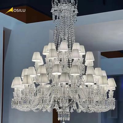 China European Customized Style Baccarat Crystal Luxury  Lampshade Villa Indoor High Quality Large chandelier for sale