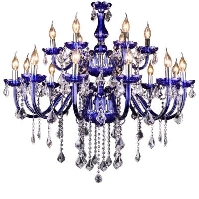 Cina HITECDAD European modern crystal chandelier indoor lighting living room bedroom banquet hall personality large blue in vendita