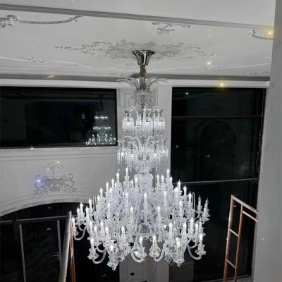 China European Modern Large Project Villa Hotel Crystal Chandelier Indoor Luxury Classic Glass Maria Theresa Light for sale