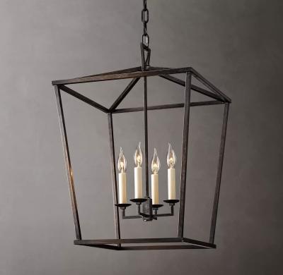 Κίνα 4 Lights Chandeliers Farmhouse Black Pendant Bird Cage Lighting Fixtures For Hallway Kitchen Island Dining Room Porch προς πώληση