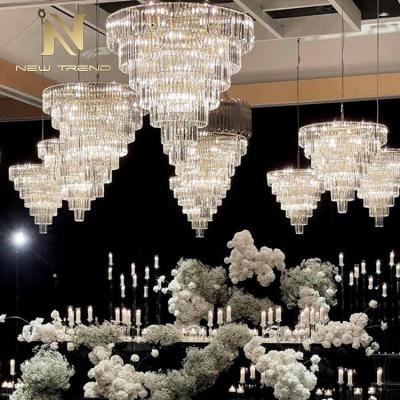 China Tienda de decoración de interiores de diseño moderno Villa Salón de bodas Acrílico lujoso lámpara de lámpara LED en venta