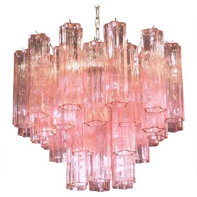 China Italian In Murano Glass And Nickel-Plated Metal Structure Vintage Chandelier for sale