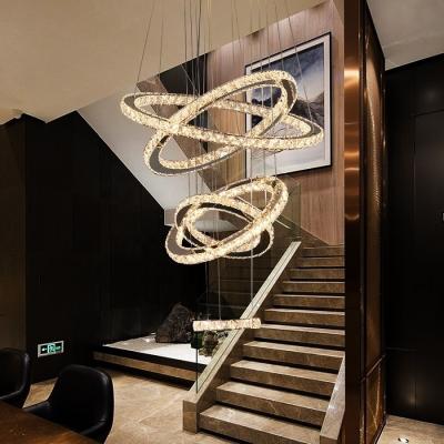 Κίνα Changeable Luxury Modern Staircase High Ceiling Crystal Chandelier For Stairs προς πώληση