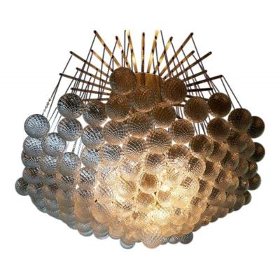 China Modern art glass ball chandelier corridor bubble stairs interior decoration lighting Te koop