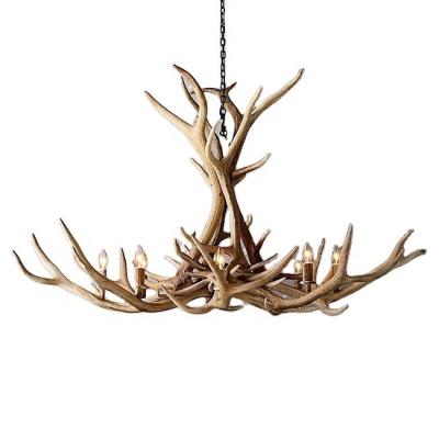 Cina Restaurant and Hotel Large Lighting Nordic Rustic style Antique Resin Antler Ceiling Lamp Chandelier 60