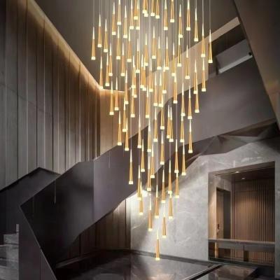 China Modern Long Chandelier Nordic Pendant Light for stairs high ceiling hallways for sale