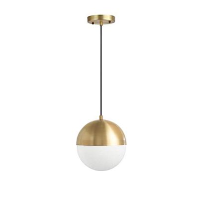 China Post-modern light luxury living room glass golden globe round shape pendant for home hotel for sale