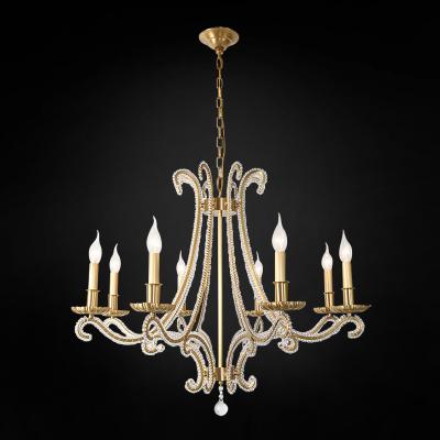 Κίνα Vintage French Candle Crystal Chandelier For Living Room Luxury K9 Hotel Home Interior Light Fixture προς πώληση