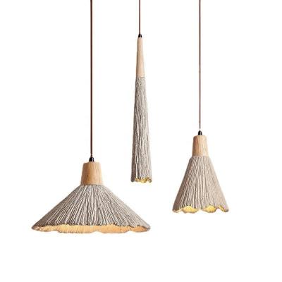 China JYLIGHTING Modern Nordic Small Pendant Lamp Wabi-Sabi Cement Wood Indoor Ceiling Light AC Power Bulb Decorative Hanging Room for sale