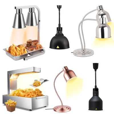 China Commercial Hotel Kitchen Equipment Stainless Steel Buffet Food Warmer 220v/50hz/500w 2 Light Heat Lamp for sale