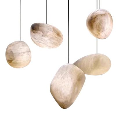 China Keli Simple LED Nordic Style Marble Chandeliers Living Room Lamp Bedroom Bedside Dining Decor Stone Decorative Pendant for sale