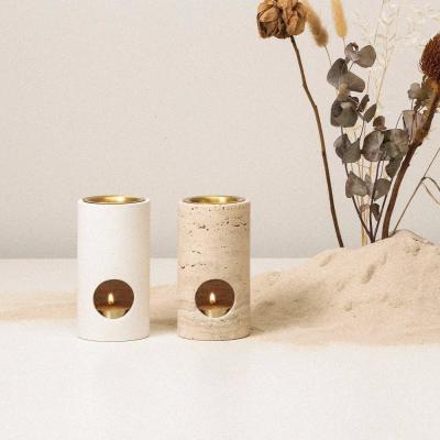 Κίνα MAXERY New Arrival Marble Brass Essential Oil Candle Holder Nordic Style for Home Decor Yoga Meditation προς πώληση