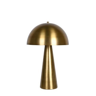 China Classic Modern All-steel Semicircle Mushroom Shape Brass Table Light Lampshade Living Room Home Decor Lamp for sale