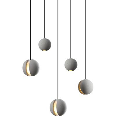 China Modern industrial style G9 led ceiling light 3d concrete pendant moon lamp for sale