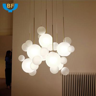 China Nordic Modern Light Luxury Chandelier Lamp Bubble Glass Pendant for sale