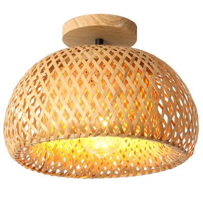 China Modern LED decorative restaurant chandelier woven hanging lamp rattan pendant light for sale