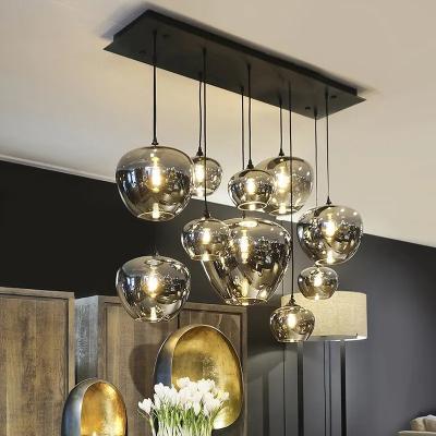 Chine Simple glass chandeliers modern interior lighting grey new decoration Nordic Italian ball hanging restaurant à vendre