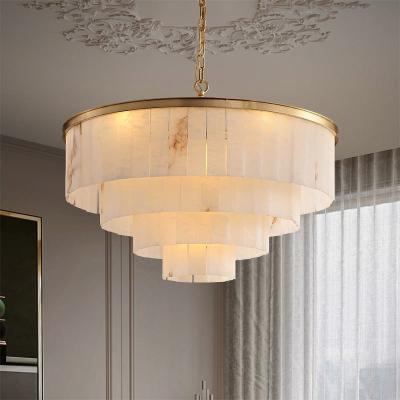 China Modern Large Brass Alabaster Crystal Chandelier Glass LED Hanging Lamp for Villa Hotel Living Room  Restaurant Decor Home Use for sale