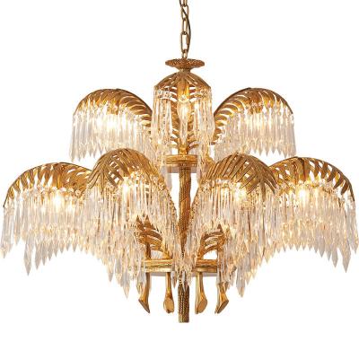 China All-Copper American Retro European French Light Luxury Romantic Candle Crystal Princess Bedroom Chandelier Living Dining Room for sale