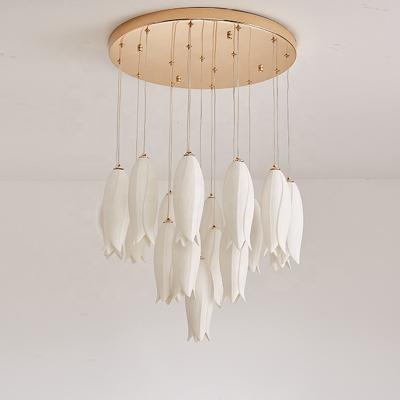 Κίνα HITECDAD  Led Chandelier High Quality Art Glass Luxury Ceramic Handmade Flower Pendant Lamp for Dining Room and Shops προς πώληση