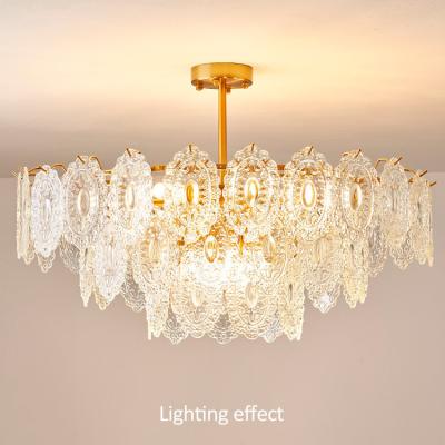 중국 French chandelier living room main light senior sense of luxury wind glass lamp full spectrum ceiling 판매용