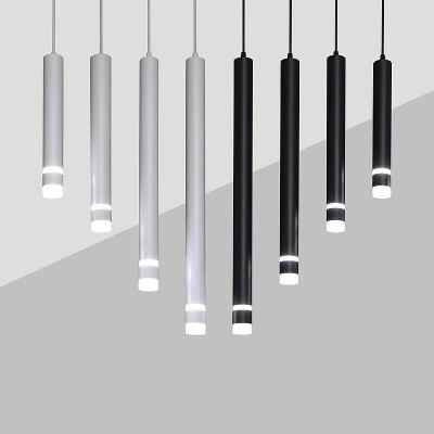 Cina Cylinder Dimmable LED Pendant Light Long Tube 7W/10W Dining Room Lights Pipe Hanging Lamps For Home Decor Lighting in vendita