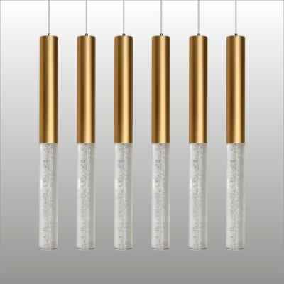 China Lámpara de pendiente LED moderna de tres colores con capacidad de atenuación Simplicidad de aluminio cilindro Luz de altura ajustable Candelabrero colgante Vivienda en venta