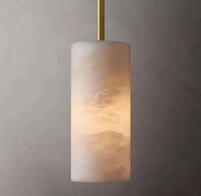 China Alabaster pendant light column lamp cylinder with spanish marble lighting for sale