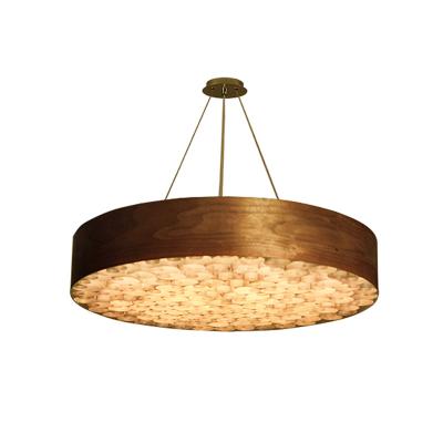 China Restaurant Modern Luxury Dome Chandeliers Pendant Vintage Ceiling wood bead nordic lamp pendant light smoke à venda