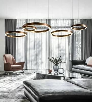 China L4u LOOP Collection Stainless Steel Pendant Ring LED Hanging Lighting Circularchandlier lighting modern chandelier for sale