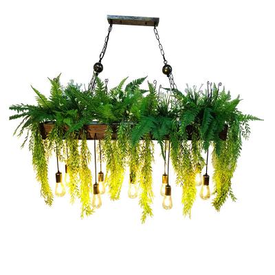 China 2025 NEW Led floral American retro industrial style Hotel Chandelier Bar Art Green plants for sale