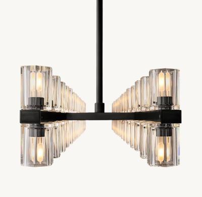 China High-End Luxury Brass Sixty-Head Chandelier Elegant Pendant Lights Switch Customizable 220V Large Crystal Simple Iron for sale